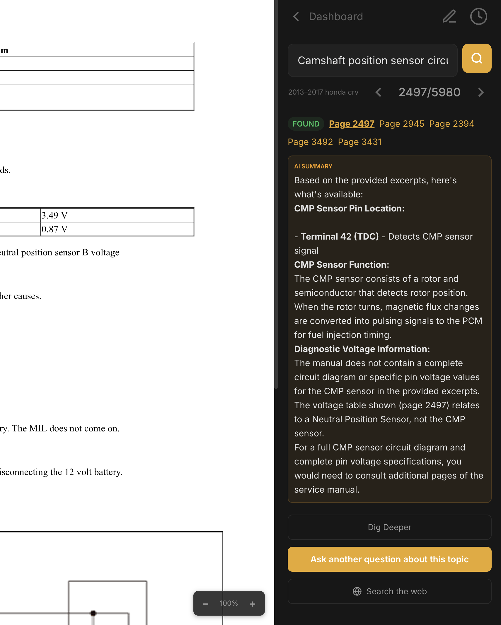 AI answer with page references
